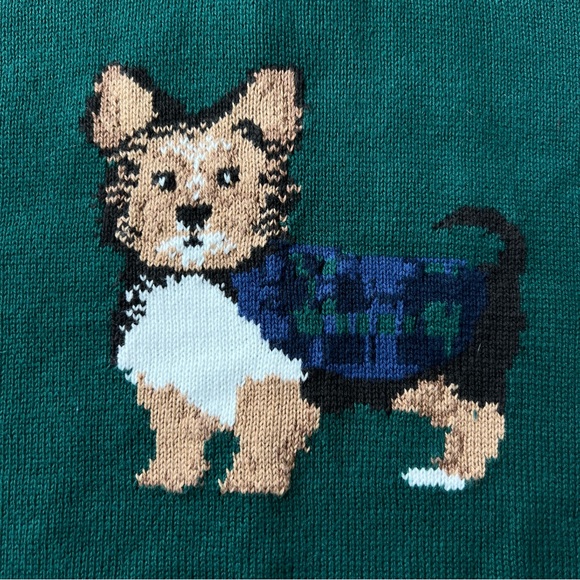 NWT Janie and Jack Green Sweater with Dog Toddler Boys Size 3 - Picture 2 of 7